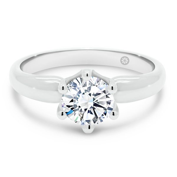 Kensington lab grown diamond engagement ring with 6-prong setting and encrusted basket
