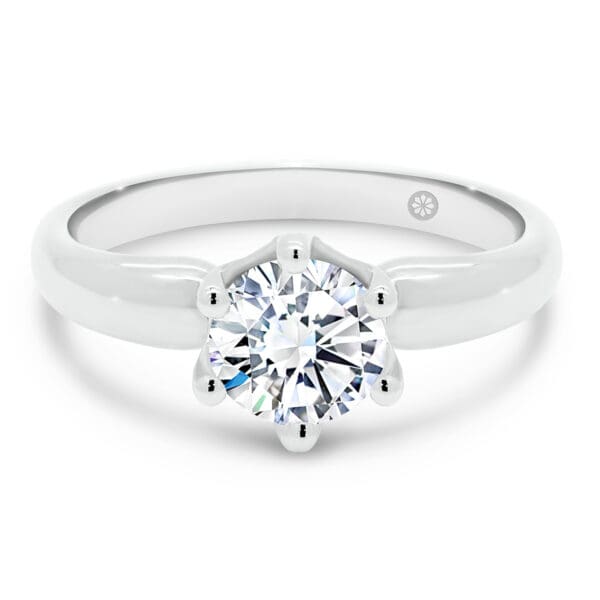 Kensington Lab Grown Diamond Engagement Ring With 6-Prong Setting And Encrusted Basket