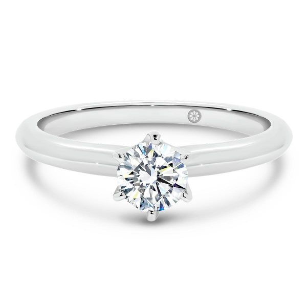 Annerley 5.0 delicate classic 6 prong solitaire on fine knife-edge band