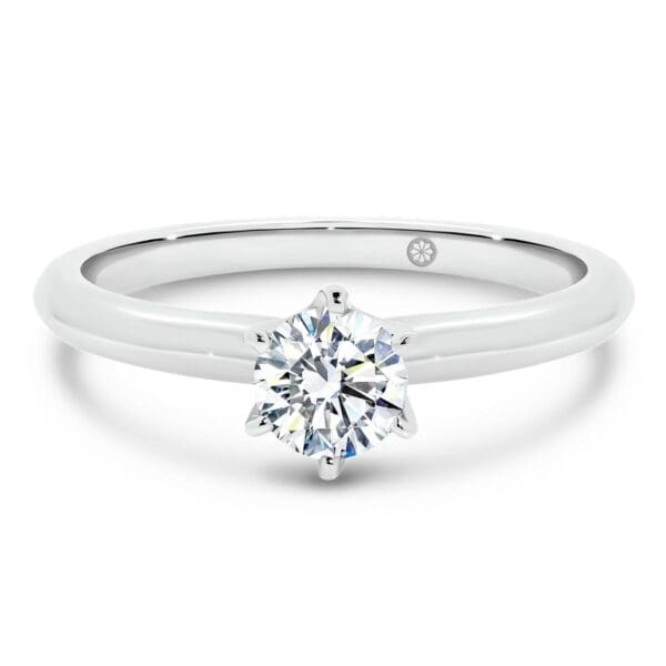 Annerley 5.0 Delicate Classic 6 Prong Solitaire On Fine Knife-Edge Band