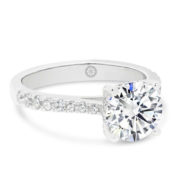 Balmain Round 1.50-2.00 engagement ring with encrusted setting and round brilliant centre stone