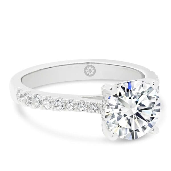 Balmain Round 1.50-2.00 Engagement Ring With Encrusted Setting And Round Brilliant Centre Stone