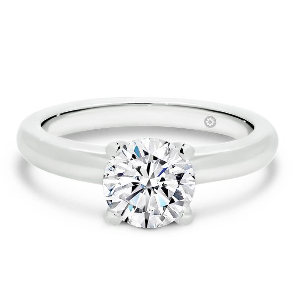 Fiona Round 6.5-7.0 Solitaire 4 prong Moissanite engagement ring