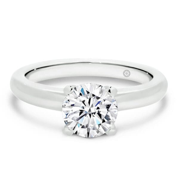 Fiona Round 6.5-7.0 Solitaire 4 Prong Moissanite Engagement Ring