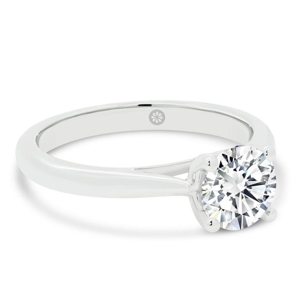 Maroubra 6.5-7.0 Moissanite Engagement Ring With Cathedral Setting And Swirl Gallery