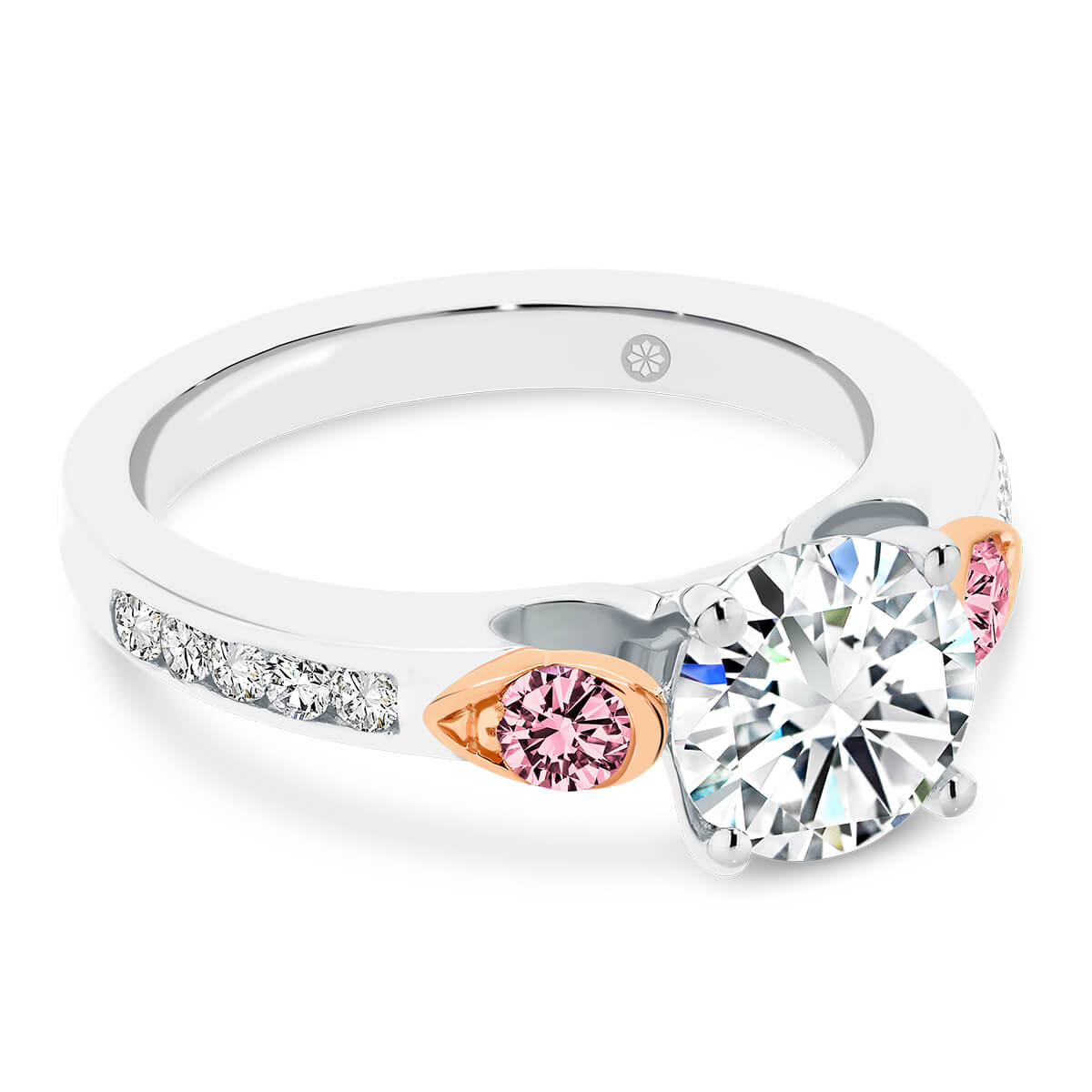 Lab-Grown Pink Diamond Engagement Ring | Melbourne Round ...