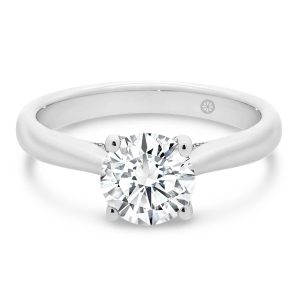 Melrose Solitaire Engagement Ring With Moissanite Encrusted Crossover Trellis Gallery