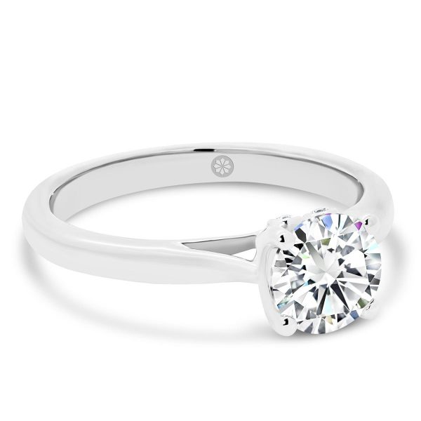 Miranda 1.00-carat lab grown diamond engagement ring with bezel set swirl gallery