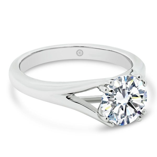 Springfield 7.5-8.0 engagement ring with 4-double prongs and twist trellis setting