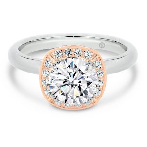 Tokyo Round Pink 1.50 Carat 2 Tone Rose Gold And White Gold Ring