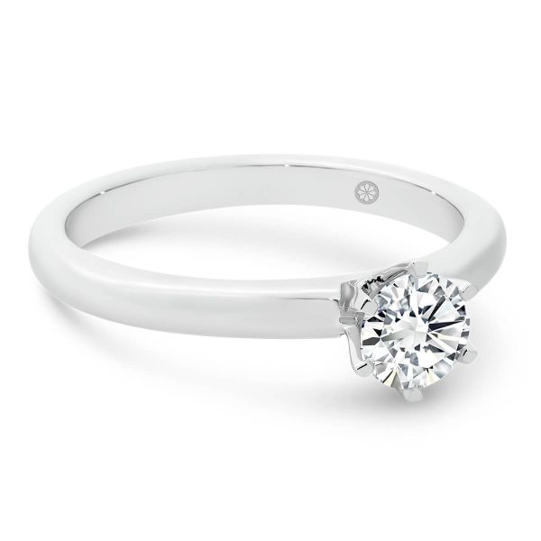 Hazel classic round engagement ring with rounded band