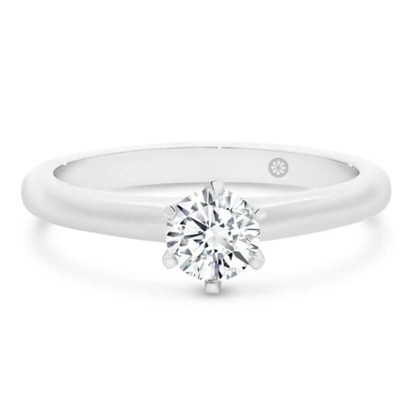 Hazel Classic Round Engagement Ring With Rounded Band