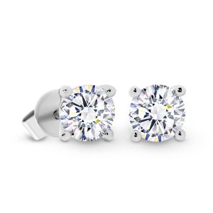 Yarra5.0_Front Yarra 1.00Tcw 18K White Gold Lab Grown Diamond Earrings 1.00Tcw