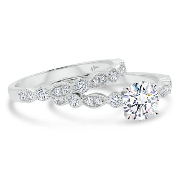 Anneka A Lab Grown Diamond Marquise And Round Shaped Alternating Band With Milgrain