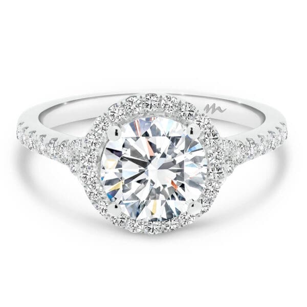 Aria 8.0-9.0 2.00+-carat Moissanite halo engagement ring