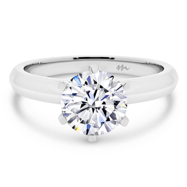 Audrey 8.5-9.0 Round Moissanite 6 prong engagement ring