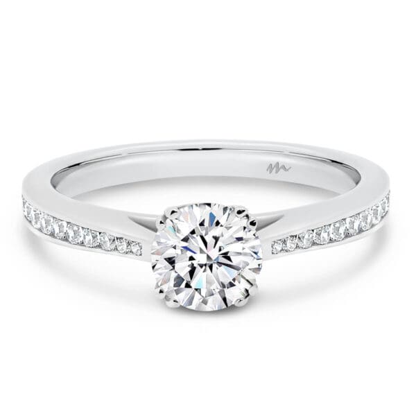 Brynn Tapered Channel Set Moissanite Ring