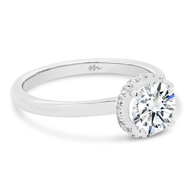 Davine 1.00-1.25 engagement ring with hidden halo on plain band
