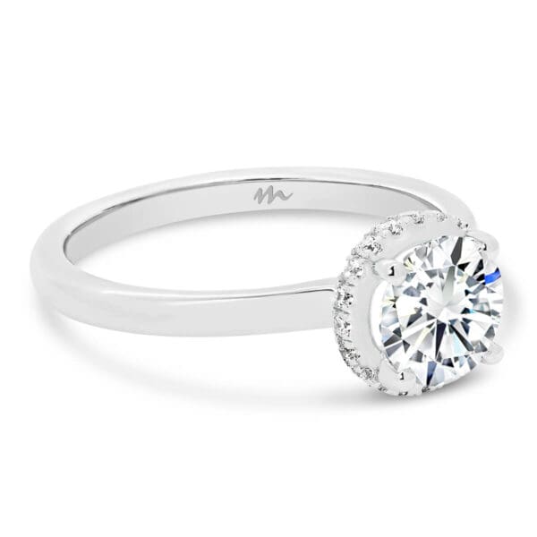 Davine 1.00-1.25 engagement ring with hidden halo on plain band