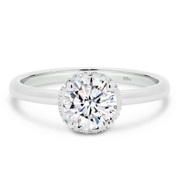 Davine 6.5-7.0 Engagement Ring With Hidden Halo On Plain Band