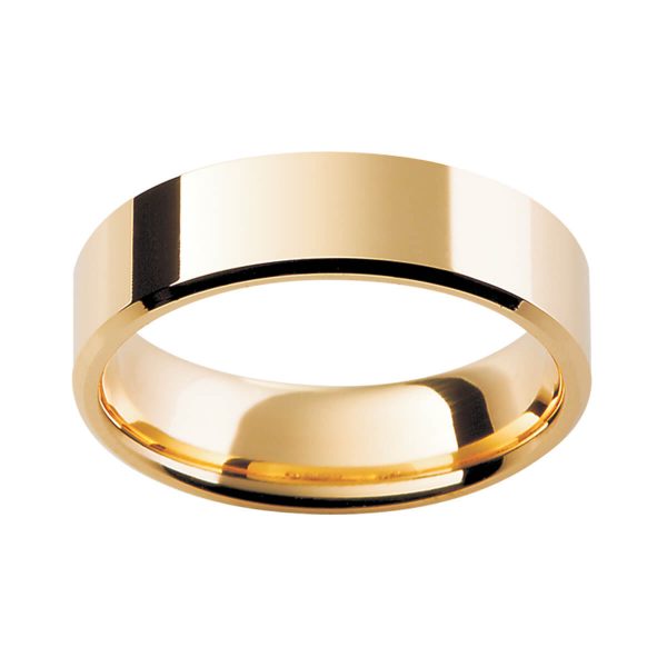 FB men's ring flat band with bevelled edges