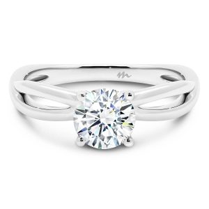 Felicity 6.5' 1.00 Carat Lab Grown Diamond Engagement Ring With Infinity Shaped Band And 4-Prong Setting.