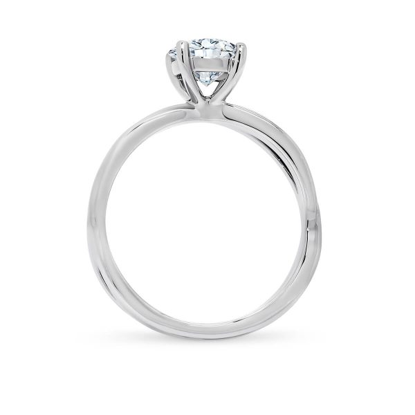 0.50 carat round solitaire on plain crossover band