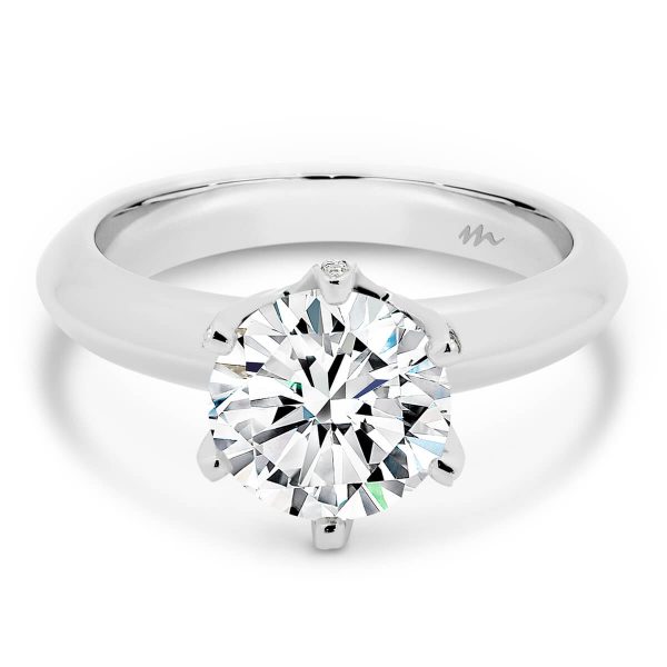 Fiore 7.5-8.0 Encrusted Basket Moissanite Ring Side View