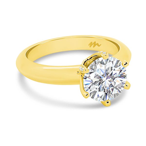 Fiore Encrusted basket Moissanite Ring Side View