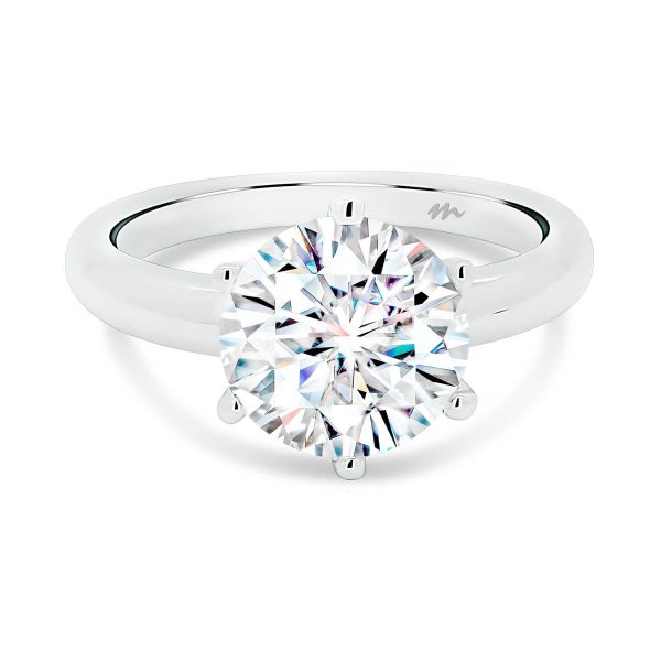 Hazel 8.5-9.0 Moissanite engagement ring round diamond on rounded band
