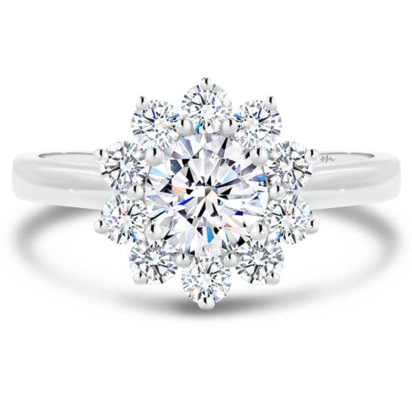 Jacinta Engagement Ring Floral Halo Band