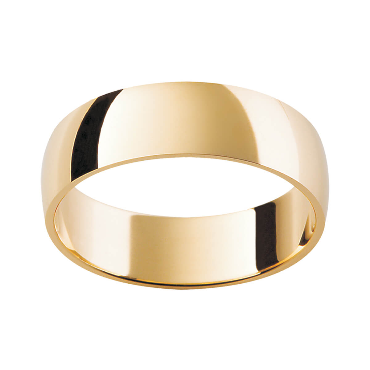 LHR wedding band with semi-rounded profile