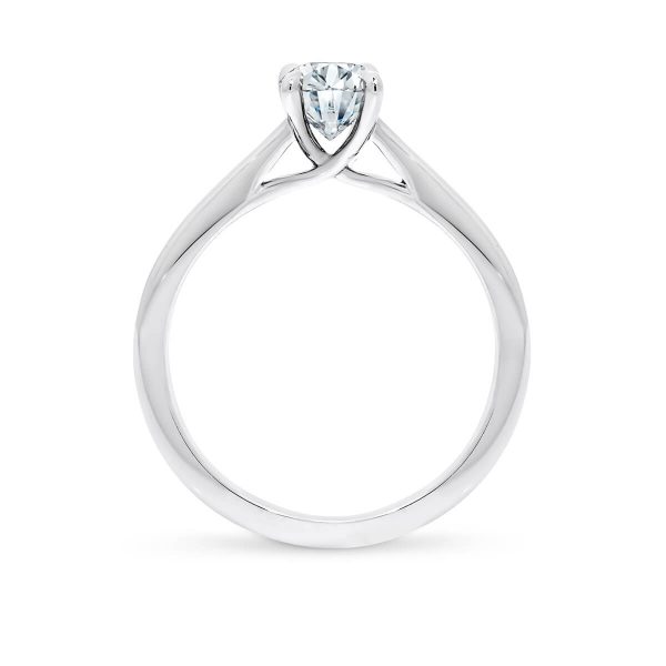Solitaire Oval Design With Crossover Gallery And Semi-Rounded Band