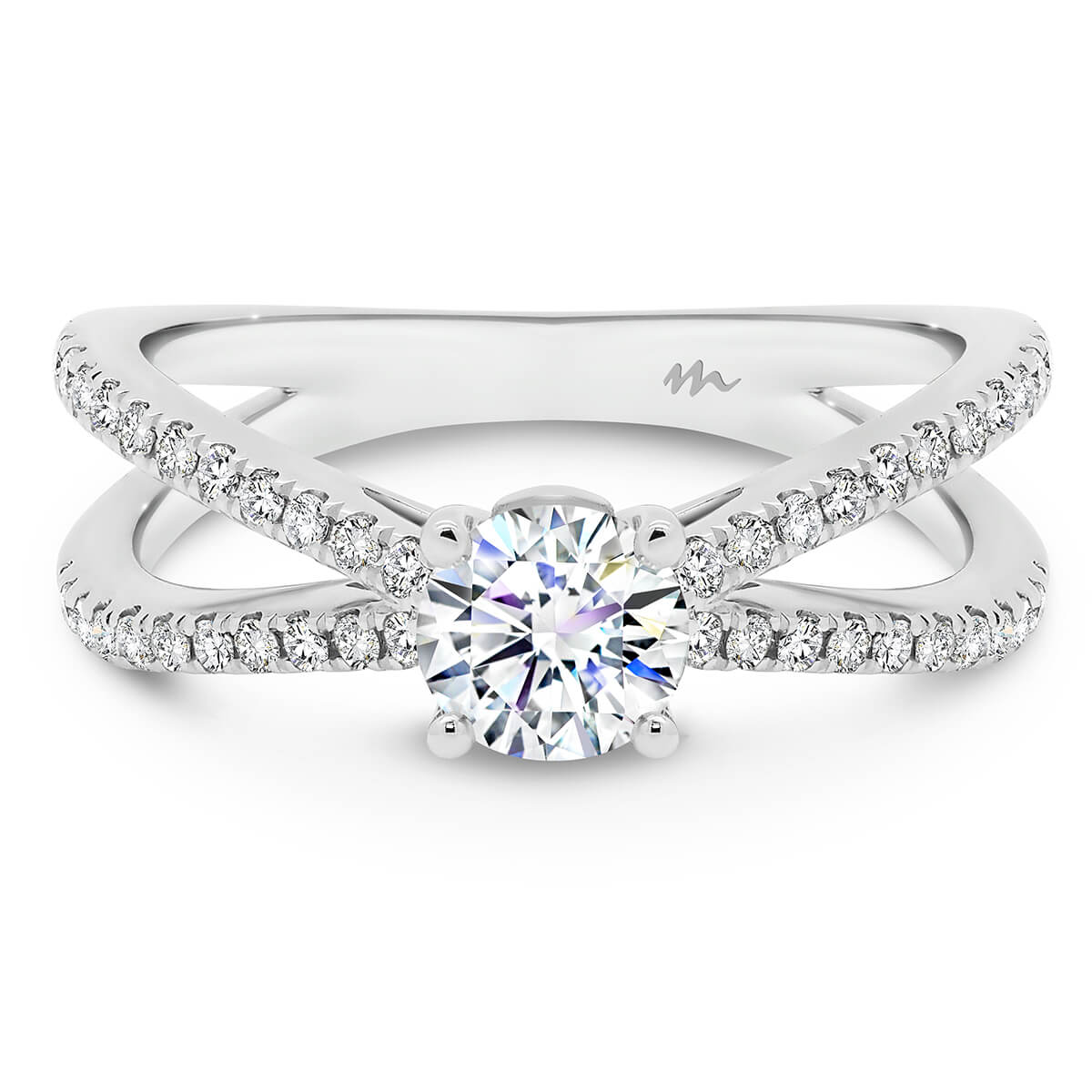Criss cross shop diamond wedding band