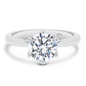 Mena 7.5-8.0 6-Prong Round Moissanite Solitaire Engagement Ring