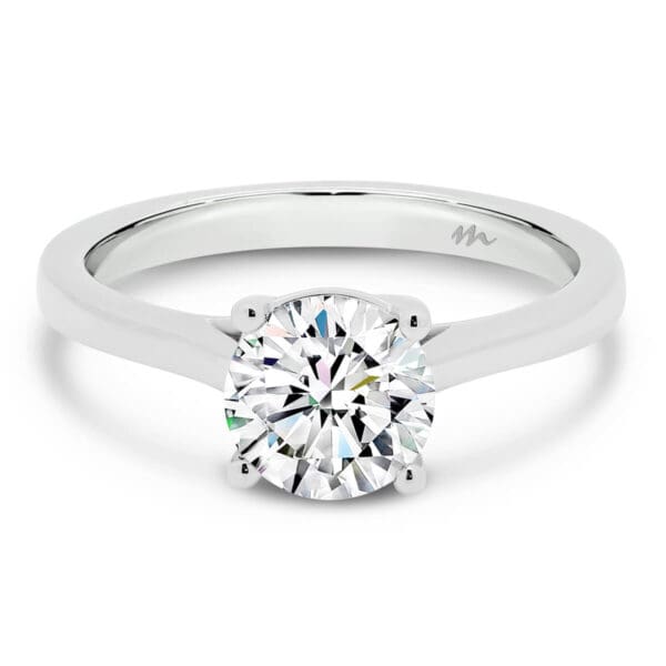 Nina 7.5-8.0 Moissanite engagement ring 4 prong setting with crossover gallery