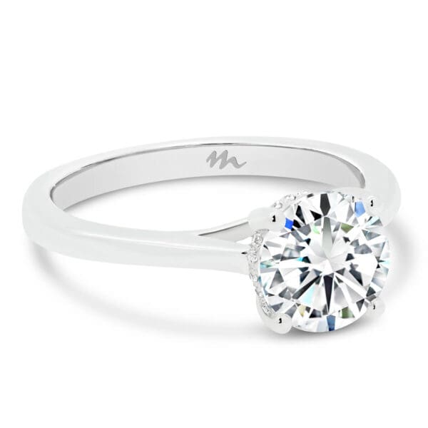 Nora Round Brilliant Solitaire With Stone Set Under-Rail 1.50Ct Supernova Moissanite