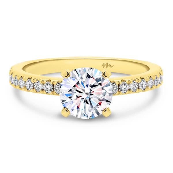 Payton 1.00 Carat Moissanite Engagement Ring With 4 Prong Setting And Delicate Claw Set Band