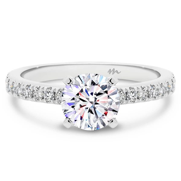 Payton 6.0 Classic Moissanite engagement ring with 4 prong setting and delicate claw set band