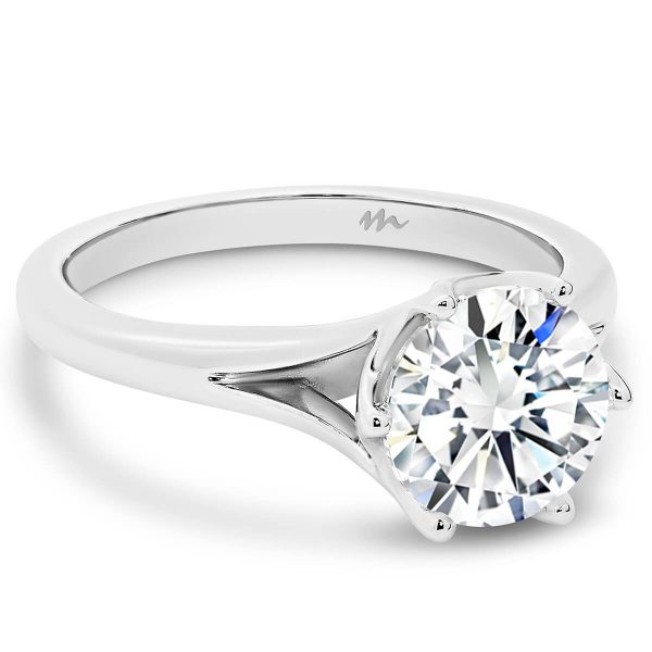1.5 carat solitaire design with flower setting and split shank