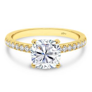 Victoria Cushion Single Stone Moissanite Engagement Ring Celebrity Inspired Engagement Ring