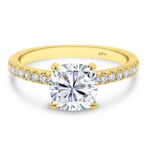 Victoria Cushion single stone Moissanite engagement ring celebrity inspired engagement ring