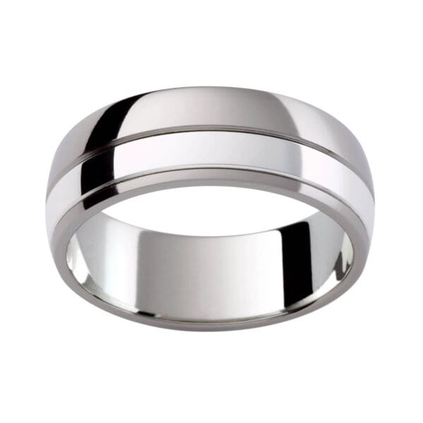 F200 Men'S Band In A Stylish White Gold Contrasting Finish With A High Polish