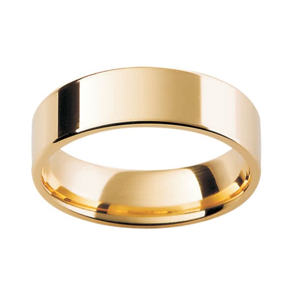 Fle Men'S Ring With Flat Band And Rounded Edges