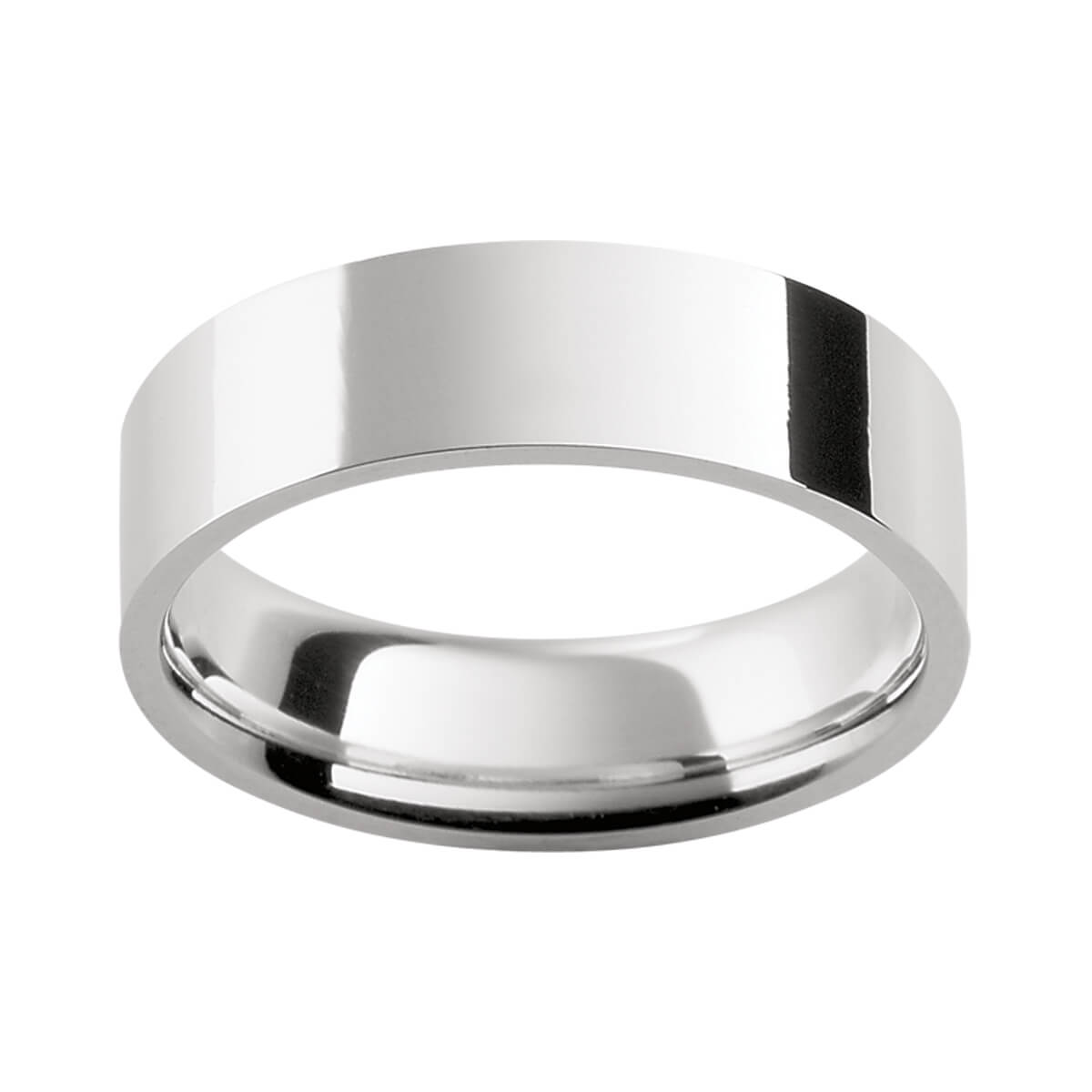 FLAT men's ring plain flat band with contour fit