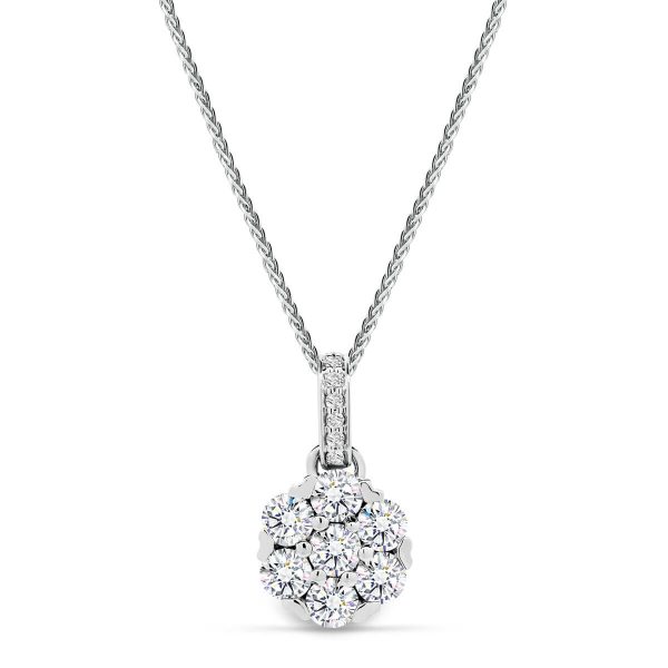 Lucille vintage flower design Lab Grown Diamond pendant in Australia