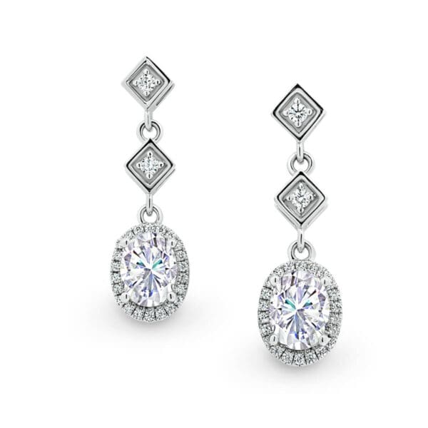 Margerie Moissanite earrings formal bridal earrings