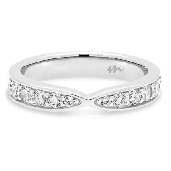 Marie 2.5 Lab Grown Diamond pave set tapered wedding band