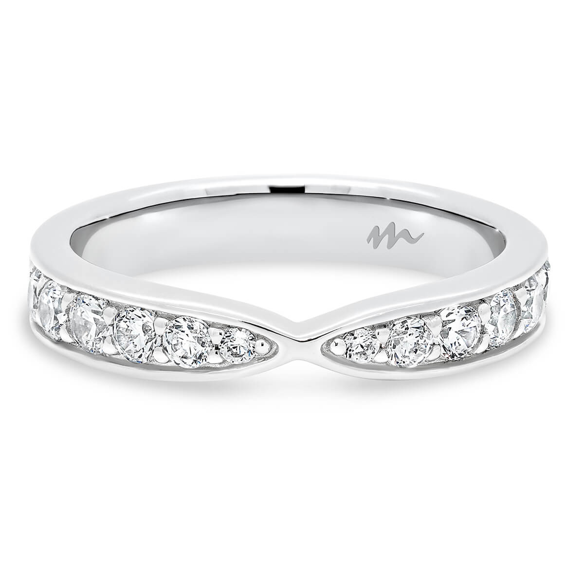 Marie 2.5 pave set tapered wedding band