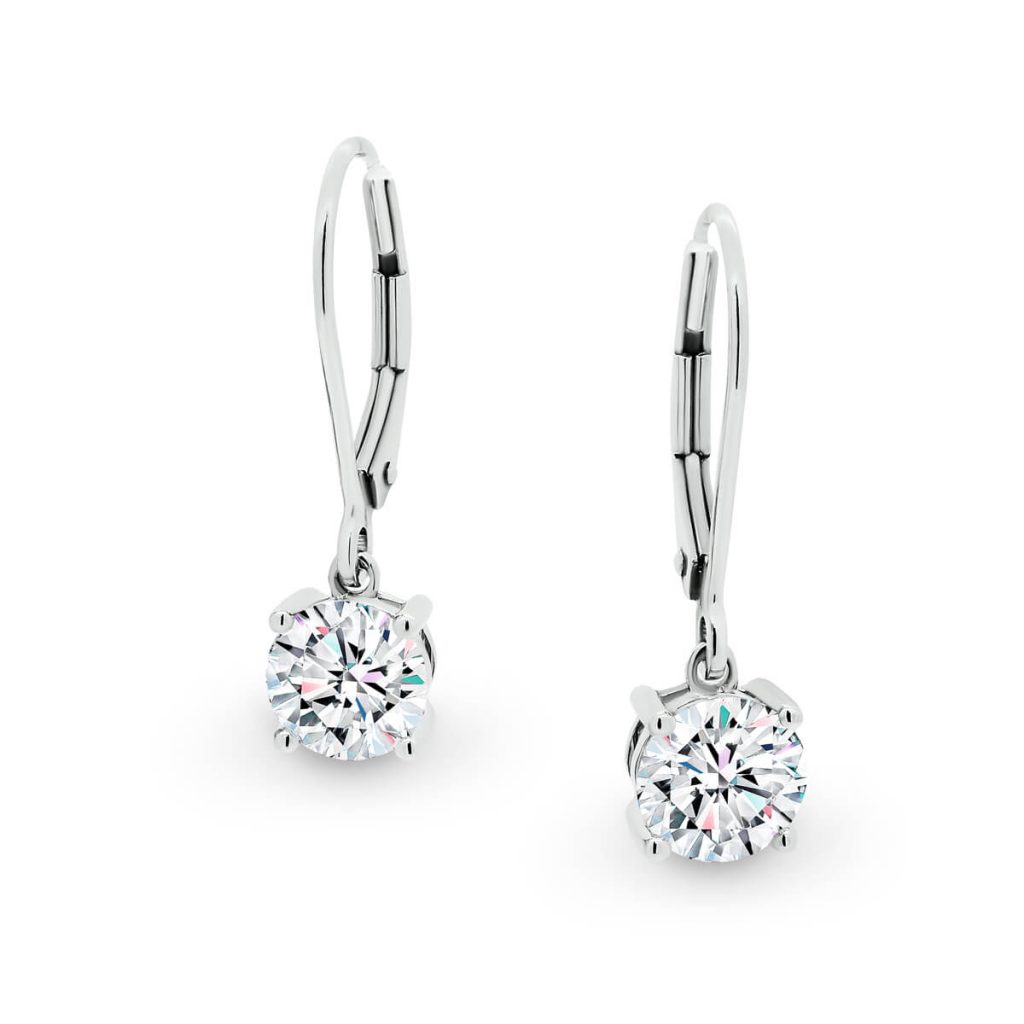 Melinda Half Carat Round Moissanite Earrings With Hook Design